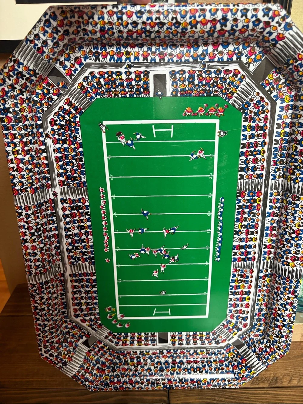 Vintage Football Themed Serving Platter 19x13.5 It’s Cool!